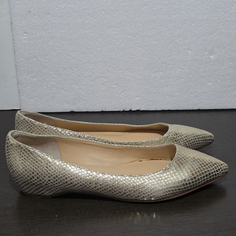 Ivanka Trump Itchic Leather Pointed Toe Low Wedge Flats Snakeskin 6.5M - Picture 6 of 16